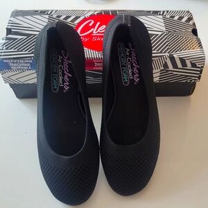 Skechers Cleo Sport Knit Skimmer Ballet Flats - Black - SIze 6